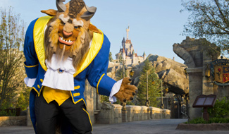 beast welcomes guests the castle located in the new fantasyland