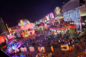 citywalk at universal studios orlando at night